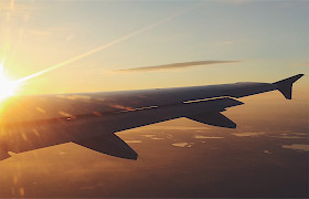 Закат с борта самолета